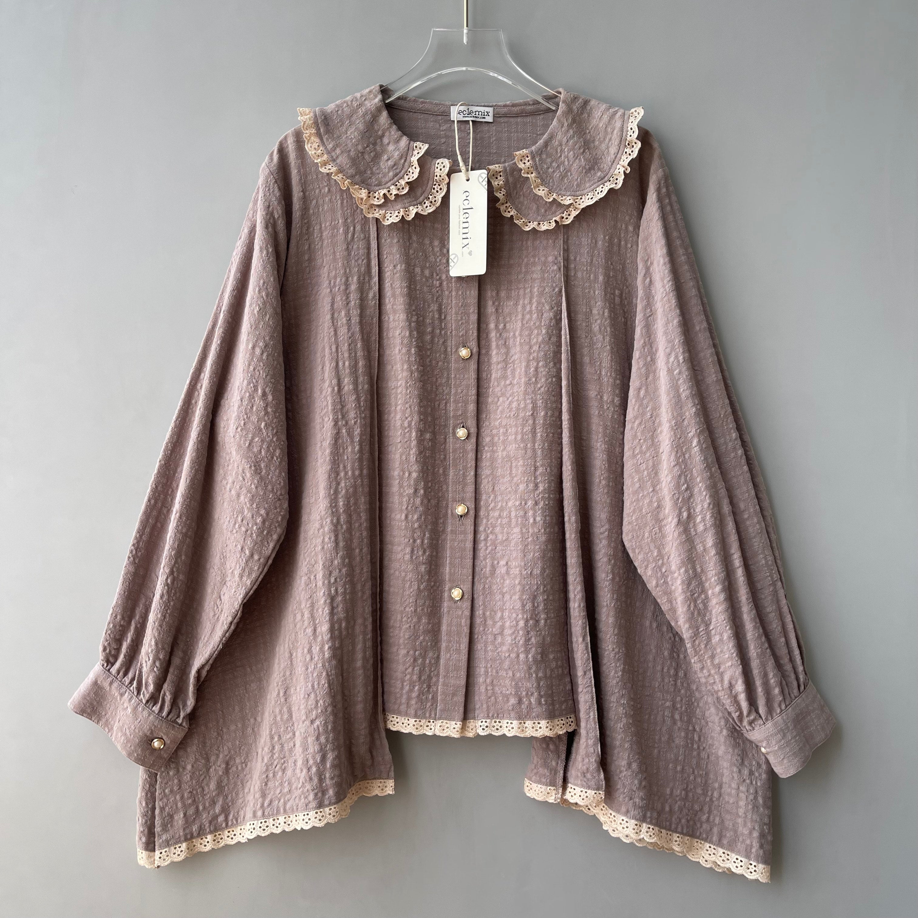 Image of Eclemix Top Furi | Atasan Wanita Blouse Polos Kerah Peterpan